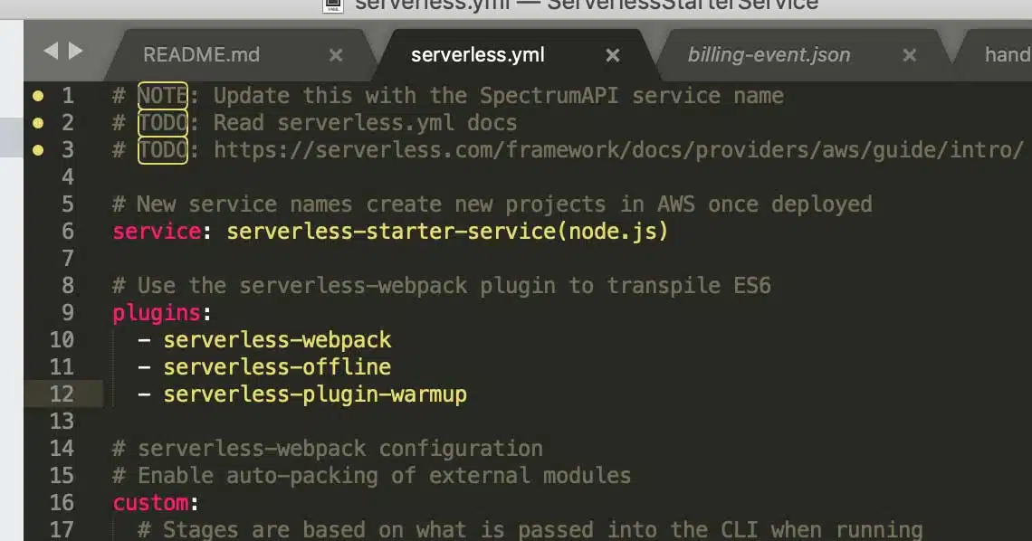 serverless warmup blockYML