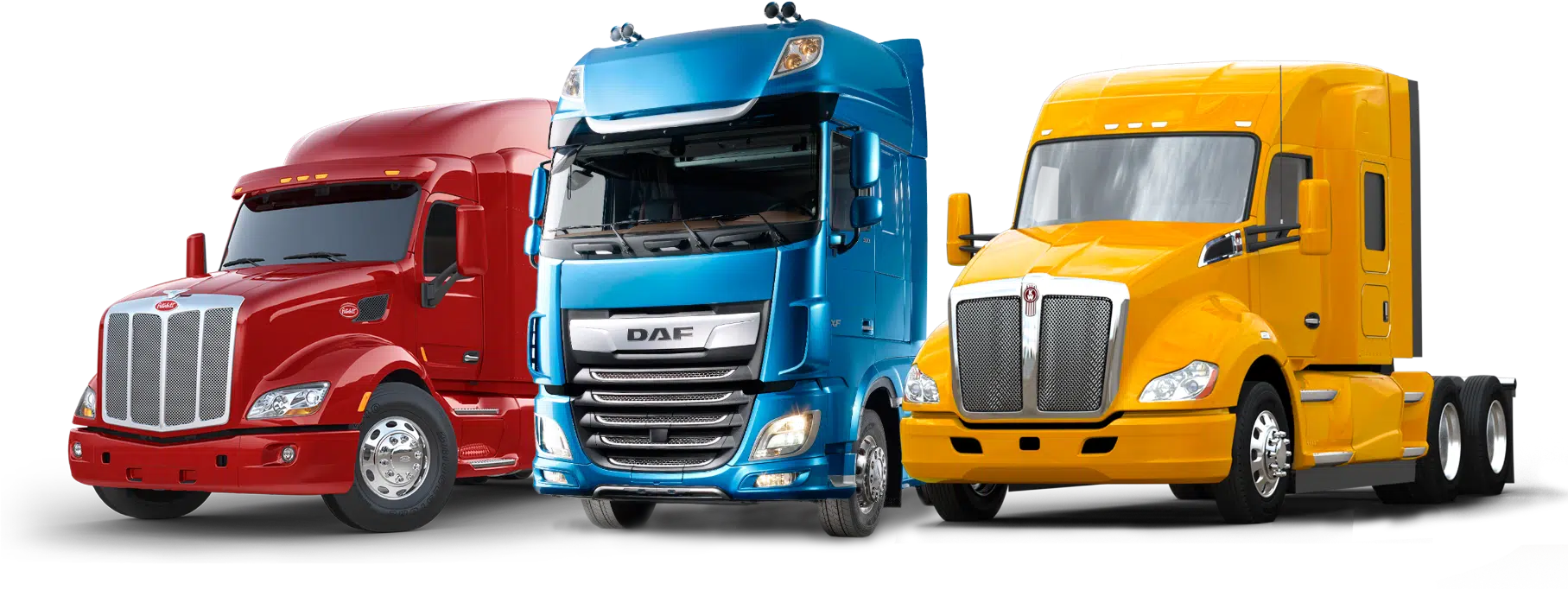 Image of 3 trucks in the transportation industry - logistics software development