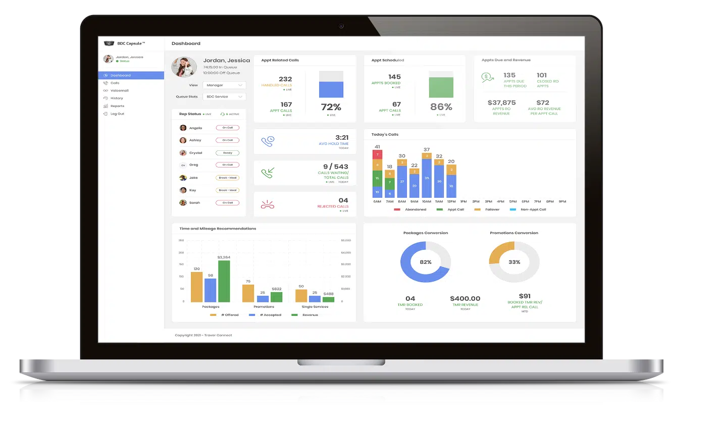 Software Solution for Traver Connect - desktop view