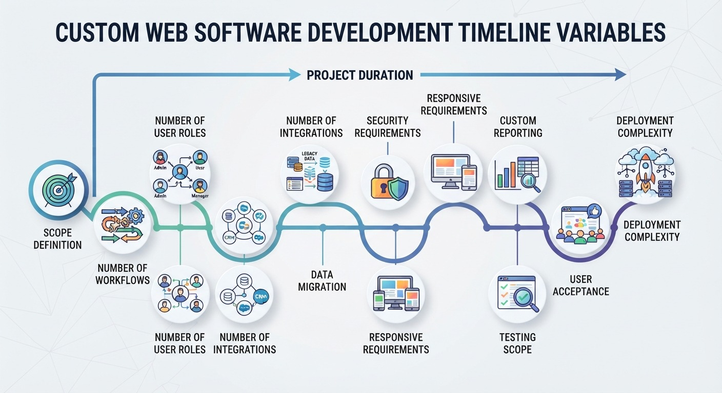 Custom Web Software Development Timeline Variables