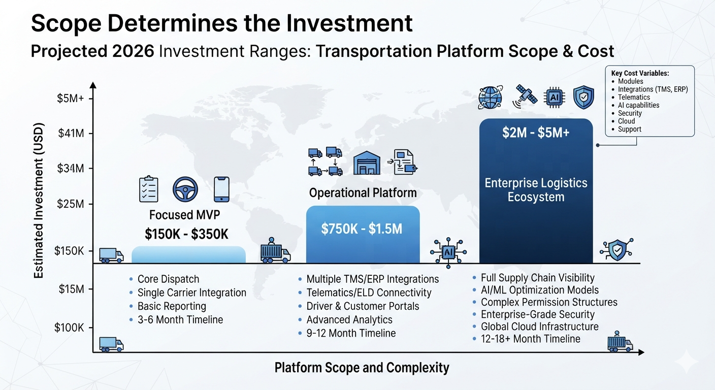 Custom Logistics Software Development for Transportation Companies 3 Transportation Platform Scope and Cost