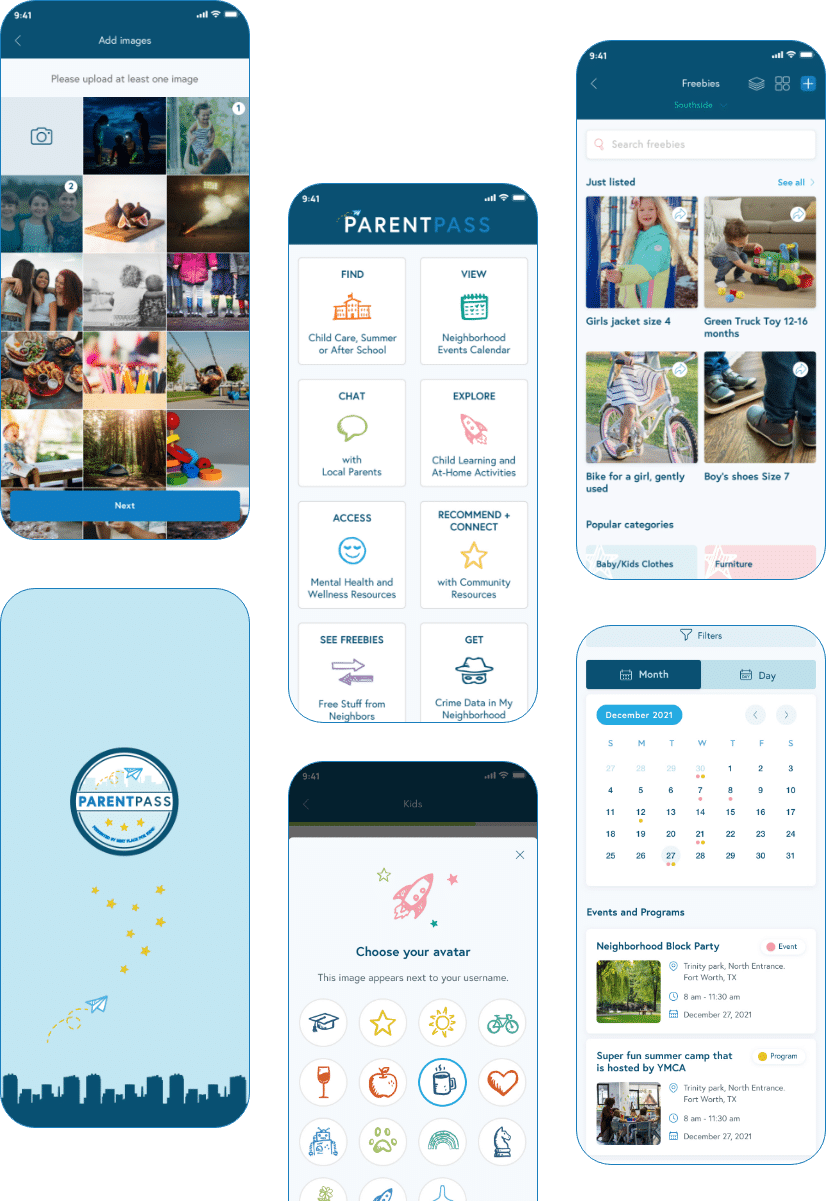 ParentPass case study - software development shown on mobile screens - USD of Dallas